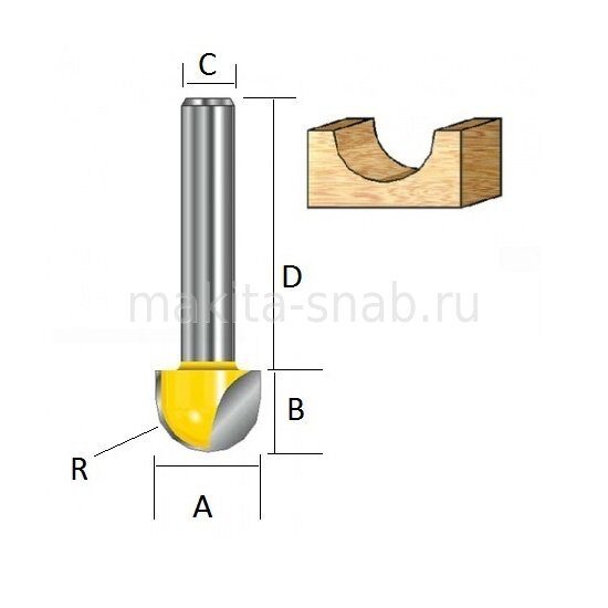 Пазовая галтельная фреза Makita D-10833