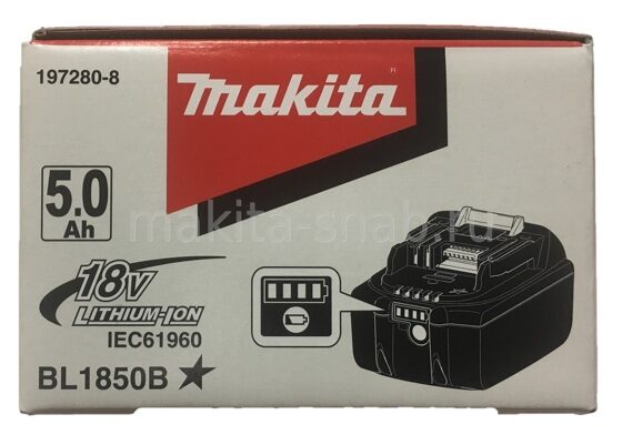 Аккумулятор 18 В 5.0 Ач с индикацией Makita BL1850B 197280-8 1230465302